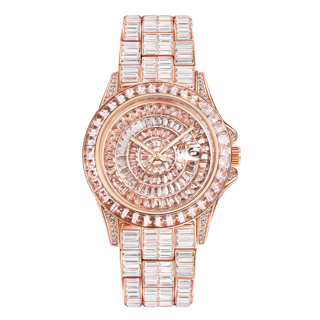 Fashion Trend Square Diamond Full Diamond Watch High-grade Zircon